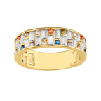 Anillo churumbela con piedras baguette y de colores