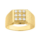 Anillo caballero grabado en bloques
