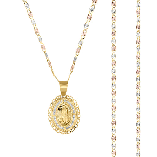 Medalla Virgen Gpe Diamantada C/Cadena