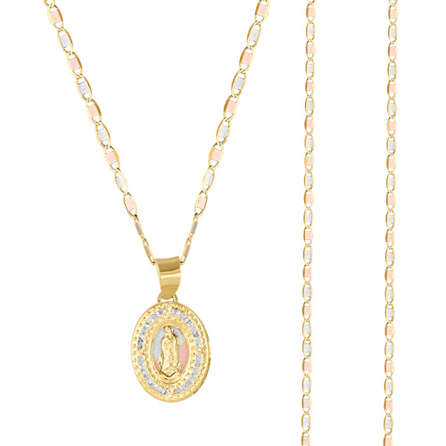 Medalla para bautizo Virgen Gpe C/Cadena