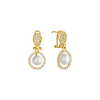 ARETES PAVÉ CON PERLA