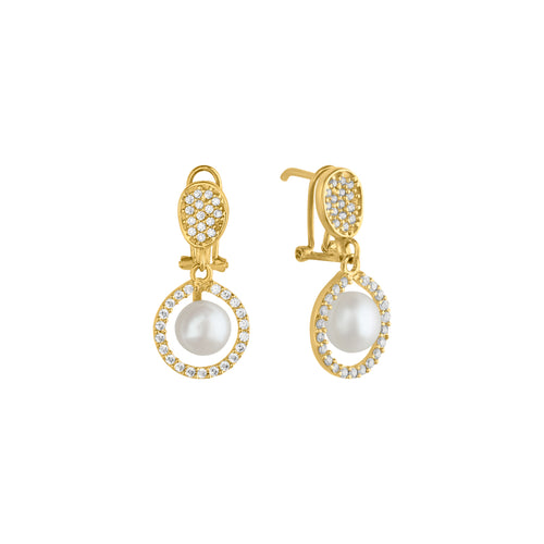 ARETES PAVÉ CON PERLA