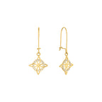 ARETES DE NUDO DE BRUJA CON ZIRCONIAS ORO 10K