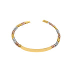 ESCLAVA QUADRATINA FLORENTINA CON PLACA ORO SO1LIDO 10 KILATES DAMA