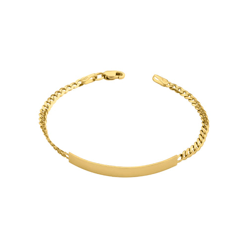ESCLAVA BARBADA 3 MM X 15.5 CM ORO SÓLIDO 10 KILATES