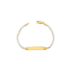ESCLAVA PLACA MARINERA PARA DAMA DIAMANTADA EN ORO BLANCO 14CM
