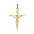 Dije crucifijo cuadrado liso con cristo oro 10k gde oro sólido 10k