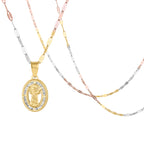 SET DE MEDALLA Y CADENA DIVINO NIÑO CON PIEDRAS