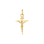 Dije crucifijo cuadrado liso con cristo oro 10k MED UNISEX