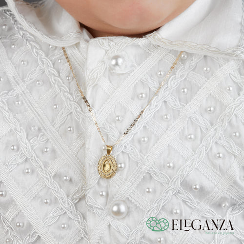 Medalla Virgen Gpe Diamantada C/Cadena