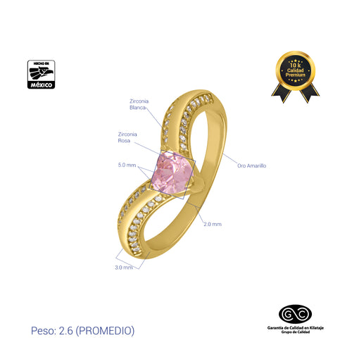 ANILLO CURVO PIEDRA CORAZÓN
