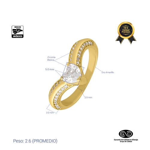 ANILLO CURVO PIEDRA CORAZÓN