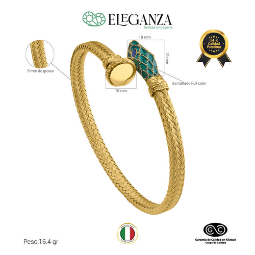 Brazalete serpenti 14k