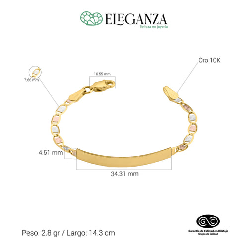 ESCLAVA PARA BEBÉ PARA BEBÉ 3 MM X 14 CM ORO FLORENTINO 10 KILATES