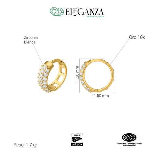 HUGGIES CON PIEDRA ZIRCONIA