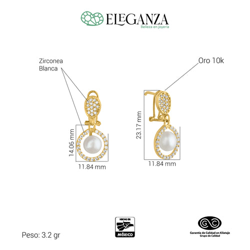 ARETES PAVÉ CON PERLA
