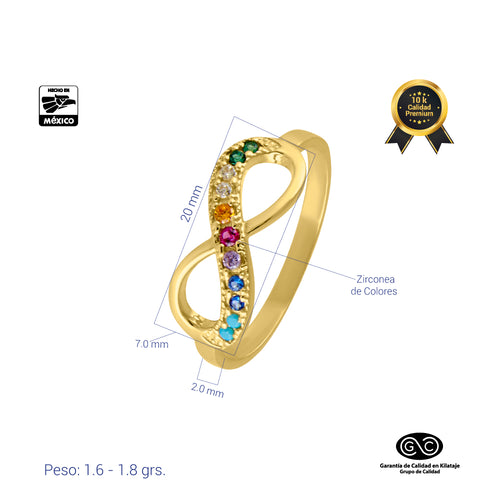 ANILLO CON ZIRCONIA DE COLORES