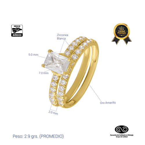 ALIANZA ANILLO DE COMPROMISO BAGUETTE CENTRAL