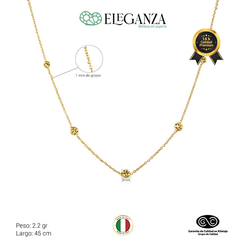 Gargantilla italiana oro amarillo 14 kilates