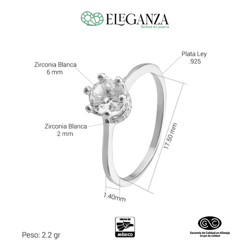 Anillo de compromiso love code plata .925 zirconia