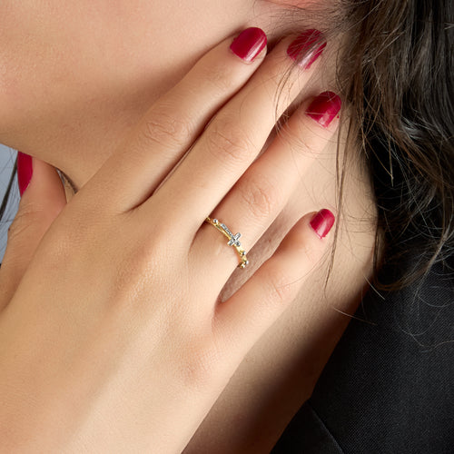 ANILLO DAMA CON CRUZ EN ORO BLANCO