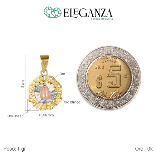 Medalla Virgen Gpe Filigrana C/Cadena