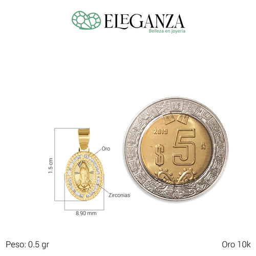 Medalla para bautizo Virgen Gpe C/Cadena