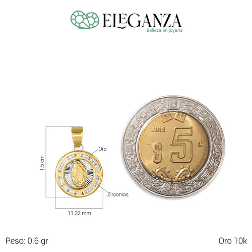 Medalla P/Bautizo Virgen Gpe C/Cadena