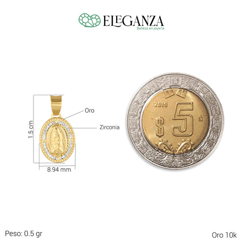 Medalla Virgen Gpe (Resplandor 3D) C/Cadena